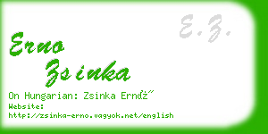 erno zsinka business card